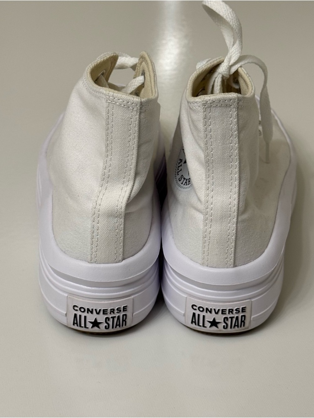 Converse High Top Platform Sneakers - White Size 9 - Picture 4 of 6